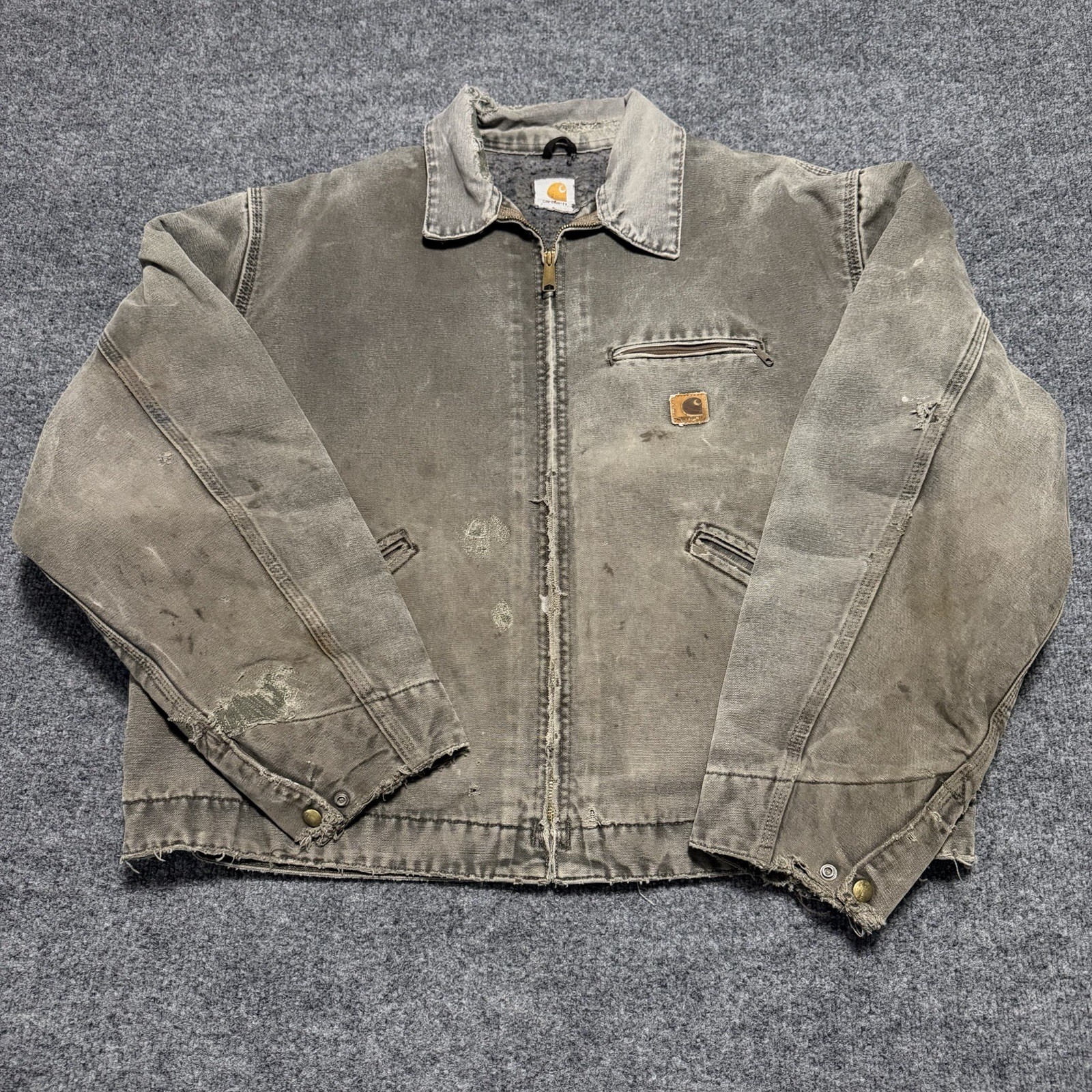 Vintage Carhartt Detroit Jacket Mens XL/2XL Moss Green J97 MOS Super Faded Rare