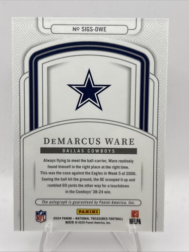 2024 National Treasures DeMARCUS WARE Silver Foil Signatures Auto Cowboys /99-H - Picture 2 of 2