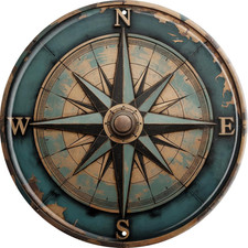Boho Nautical Compass Funny Rustic Wall Metal Tin Signs Decor 8X8 In