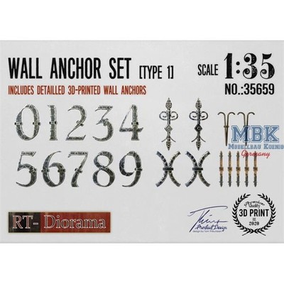 RT-DIORAMA RT35659 3D Resin Print: Wall Anchor Set (Type 1)