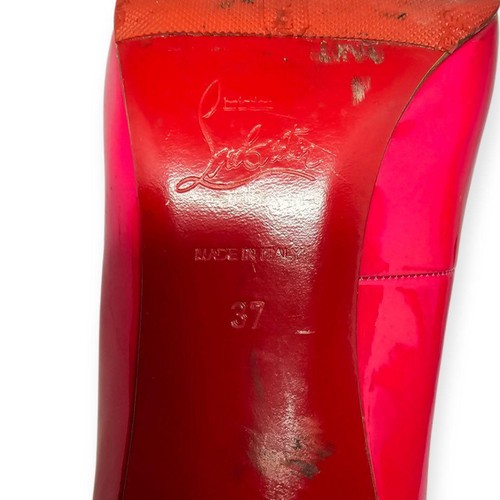 Christian Louboutin decolte tacco alto smaltate EU 37 rosa dal Giappone 0111256K Auth - Foto 22 di 24