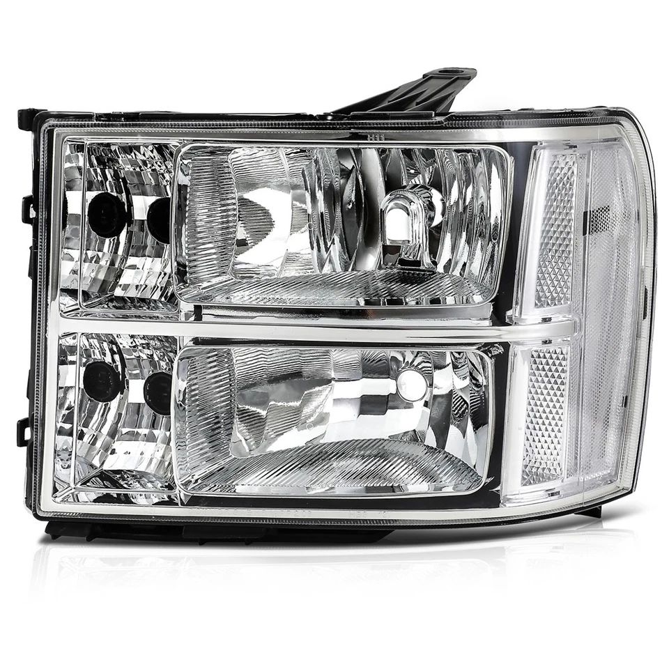Conjunto de faros izquierdo+derecho para GMC Sierra 2500 3500 HD 1500 2007-2014 cromado Foto 2 de 4