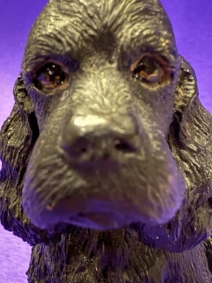 Vtg  Black American Cocker Spaniel Medium Dog Core Figurine Pet Statue Memorial