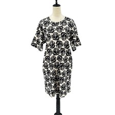 Tory Burch NWT L Rose Print Soft Knit Short Sleeve Cotton T-Shirt Dress