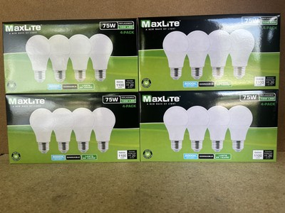 16 Pack Maxlite 10W LED Bulb = 75 watt replace A19 Daylight 5000K LED Light 75w