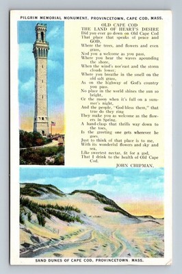 Provincetown,MA Pilgrim Monument, Sand Dunes, Poem Massachusetts
