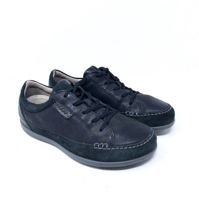 Ecco Cayla Black Suede Nubuck Leather Lace Up Casual Walking Comfort Shoe EU 37