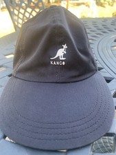Kangol Adjustable Leather Strapback Black Made In USA Hat Cap