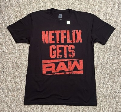 WWE Raw Premiere Netflix Gets Raw 1/6/25 Event Authentic Rare T-Shirt Size Large