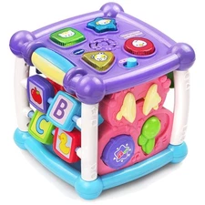 5-Sided Learning Cube in Purple - Promotes Skills and Fun for Babies 6-36