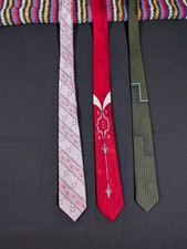 Vtg LOT 1950s Skinny Geometric Abstract Tiki Men's Neckties Tie Wembly Mad Men