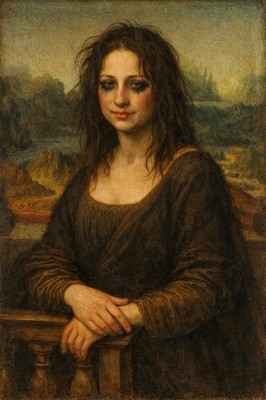 Mona Lisa Monday Party Malerei Da Vinci Gemälde Schminke Art Kunstdruck Druck