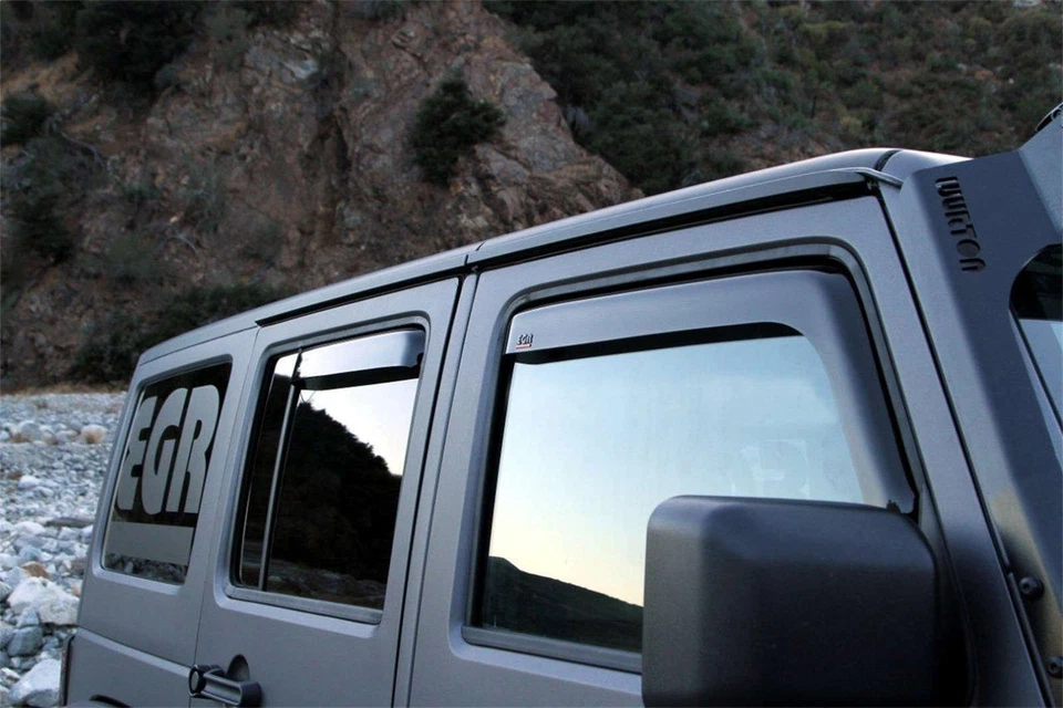 Juego de 4 visores de ventana en canal SlimLine EGR 575151 para Wrangler 07-17 (JK) Foto 2 de 3