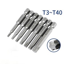 T3 - T40 TX Bit für Torx-Schrauben - 1/4" Sechskantschaft, 50/75/100/150 mm Lang
