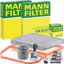 MANN FILTER INSPEKTIONSPAKET+ZÜNDKERZEN passend für VW POLO 6 AW1 65+75 PS