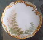 Antique D&C France Ferns Gold Trimmed Scalloped Edges 7" Plate Signed by Artist — photo 1