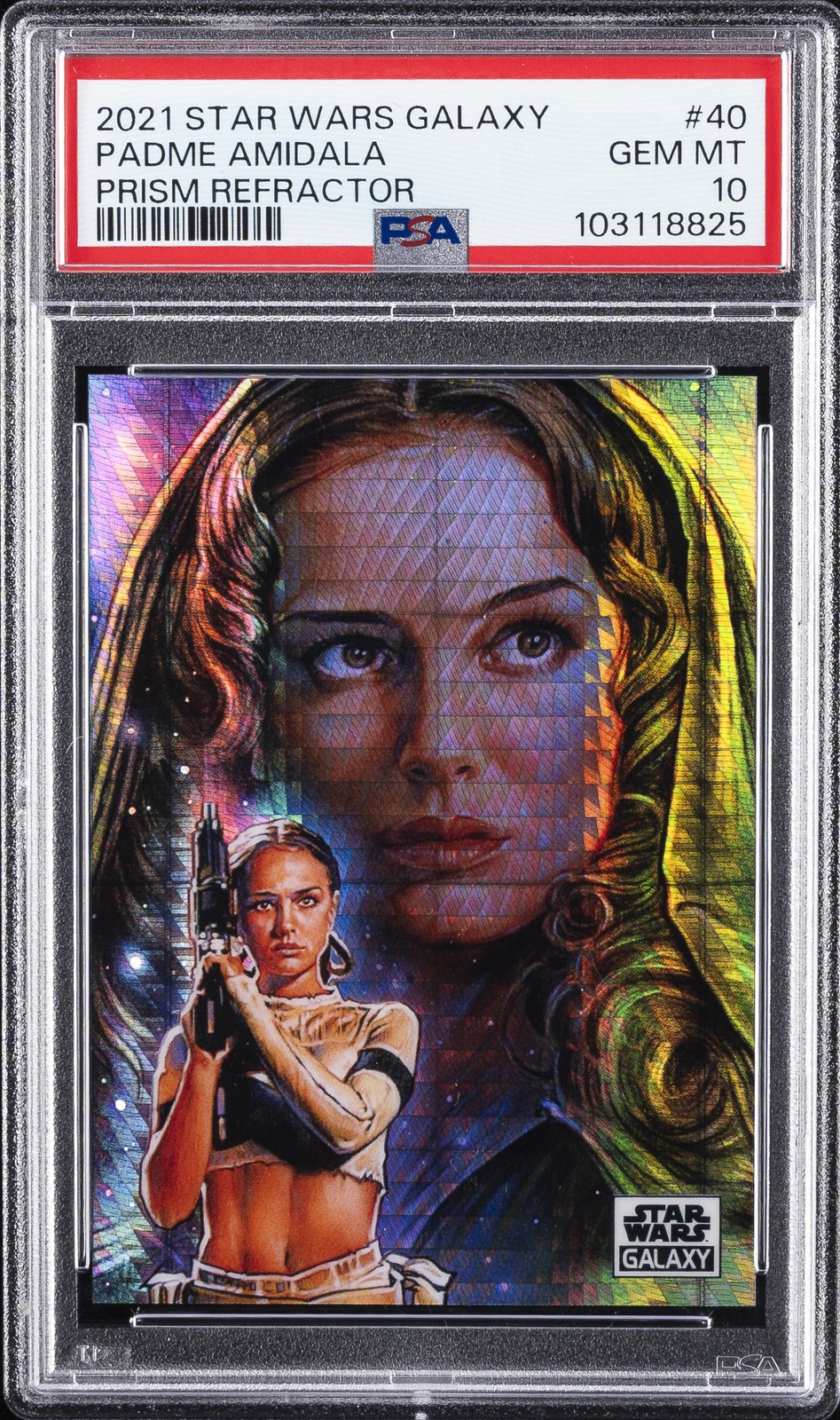 2021 TOPPS CHROME STAR WARS GALAXY PRISM REFRACTOR PADME AMIDALA 56/75 PSA 10