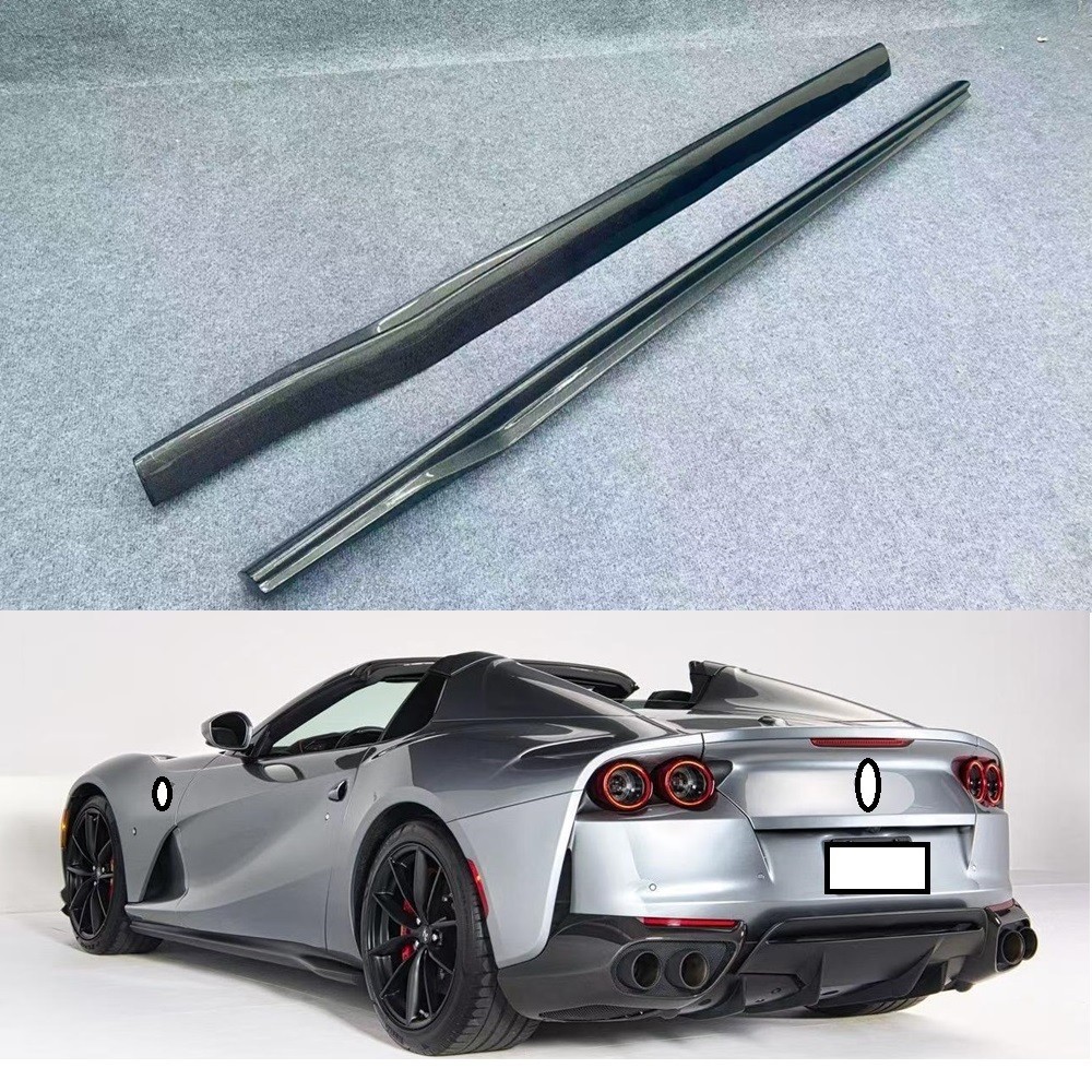 Dry Carbon Fiber Car Side Skirts Wing For Ferrari 812 Superfast