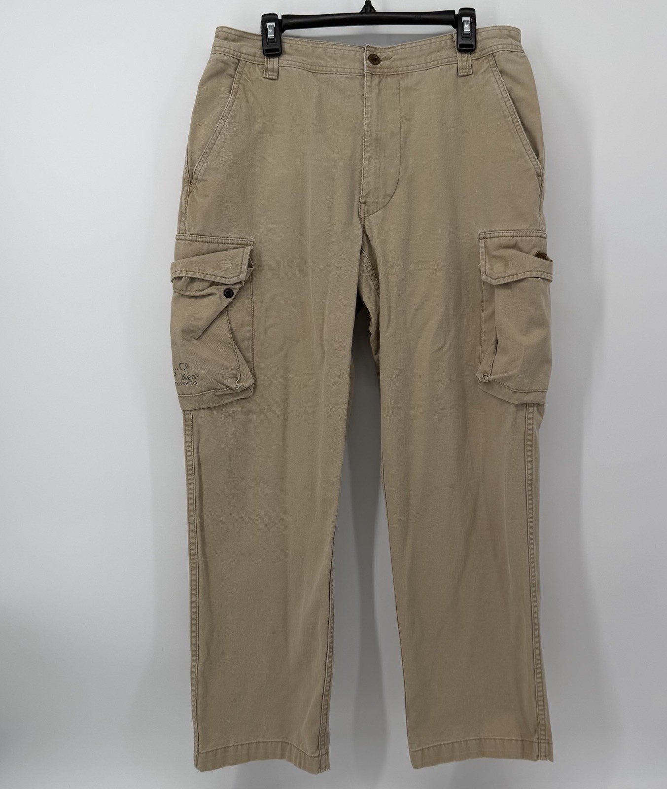 VTG Polo Jeans Co Ralph Lauren Cargo Pants Mens 33x32 Khaki Y2K Military Baggy