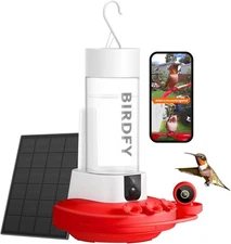 Hummingbird Feeder Dual 2K Cameras Solar Smart Bird Watching