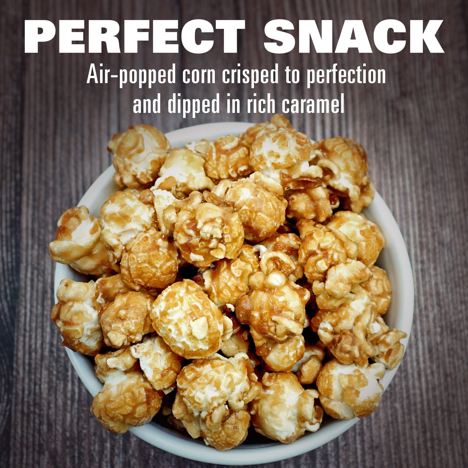 Caramel Popcorn Bucket with Scoop, 20 Ounce, Caramel Corn, The Hampton Popcor...