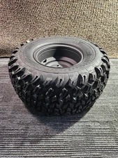 (QTY 1) Antego 22x11.00-10 Gold Cart Tubless Tire and Wheel 4 Ply P334