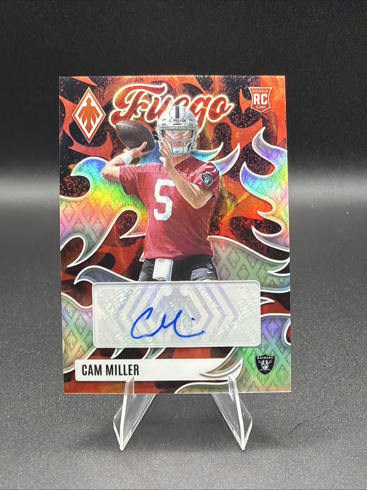 2025 Panini Phoenix Football Cam Miller (RC) #FUS-CMR Fuego Auto