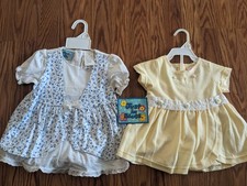 Vintage 90s NOS girls 2T toddler dresses with bloomers shorts sets babydoll top
