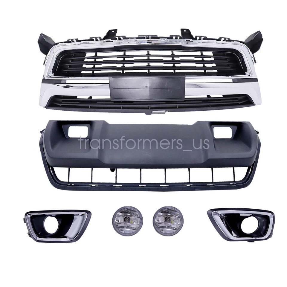 6PCS Of Front Grille/Lower Skid Plate/Fog Light For 2015-2020 Chevrolet Colorado - Image 2 of 4