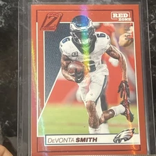 🔥🔥2024 Zenith DeVonta Smith Red Zone Red Parallel #81 Eagles /50 🔥Go Birds!