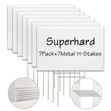 Blank Yard Signs With Stakes, 7 Pack 18 x 12 Inches White Plastic Lawn Signs ...