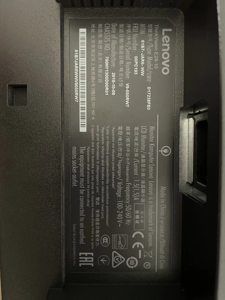 Monitor de conmutación Lenovo ThinkVision E24-10 23,8 pulgadas Foto 2 de 4