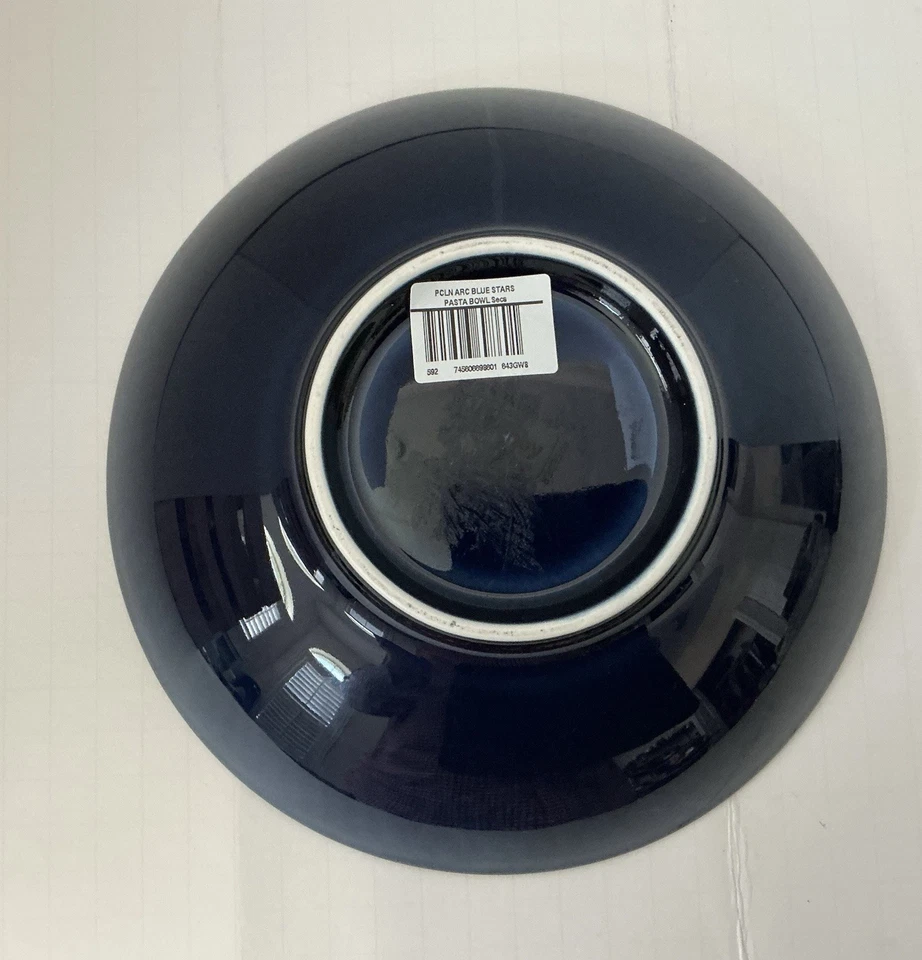 NWT,Porcelain Denby Arc,gold Star Pasta Bowl,blue, Sz 9 In 3.5 Deep,  - Image 3 of 3