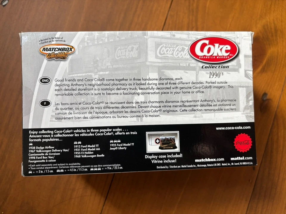 Matchbox Collectibles Coca Cola 1998 Ford Box Van, Red, Anthony's Pharmacy, NIB - Image 4 of 4