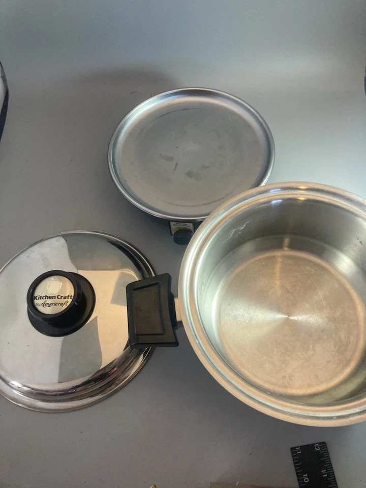 Kitchen Craft WEST BEND Missing Cord Familie 4qt Slo-Cooker Slow Stainless VTG - Image 4 of 4