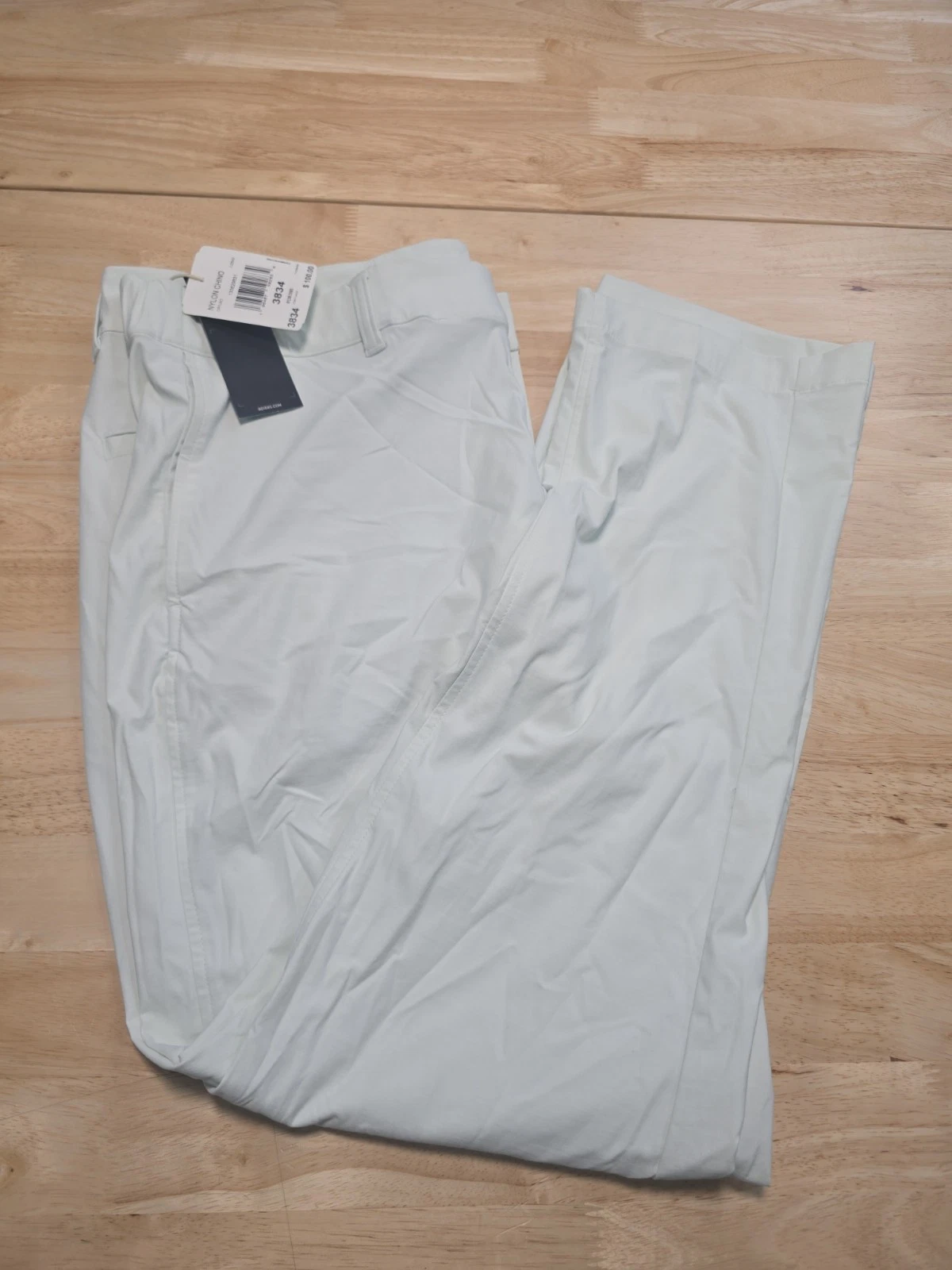 Adidas Chino Pants Mens Size 38 x 34 Nylon Straight Leg Stretch Green IU2843