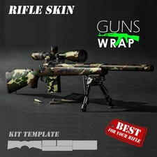 Camo Guns Wrap Skins Premium Vinyl Sticker Matte Rifle Pre-Cut WOODLAND-3