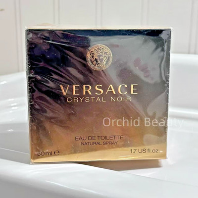 New Sealed Versace Crystal Noir EDT Perfume For Women Spray 50ml/1.7oz~Authentic