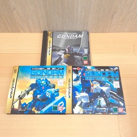 Sega Saturn Console White Bundle with 2 Controllers 6 Games Gundam V. Fighter