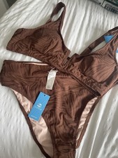 Beautiful BNWT Chocolate Brown Cupshe Bikini Size L 12/14