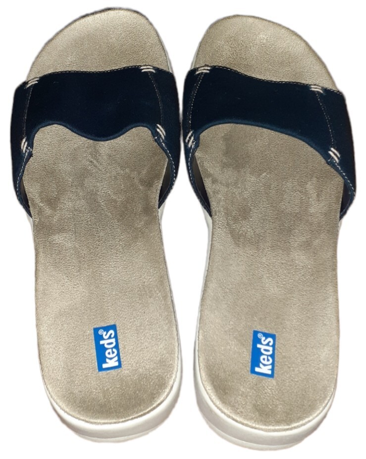 Keds Womens Navy Platform Slide Wedge Sandals Size 8 … Gem