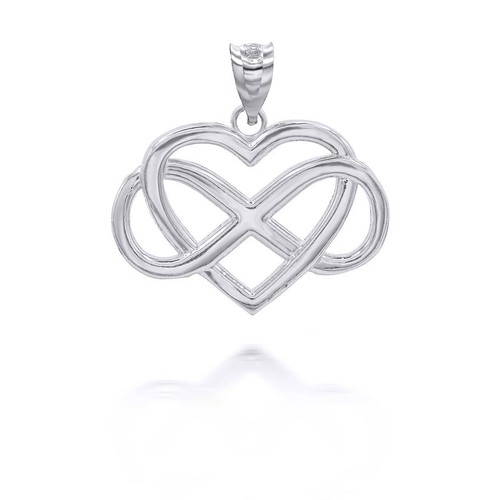Gold Heart with Infinity Pendant Necklace (Available In Yellow/Rose/White) - Picture 5 of 9