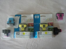 LOT OF 6 PHOTOSMART 8250 02 INK CARTRIDGES YELLOW PINK BLUE MAGENTA NEW