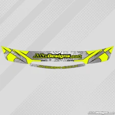 JakeDesigns HELMET VISOR STICKERS/STRIPS - Fluorescent Yellow & Silver Chrome