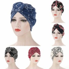 Women Floral Paisley Knot Turban Hats Headwear Hair Head Wrap Cap QD21006