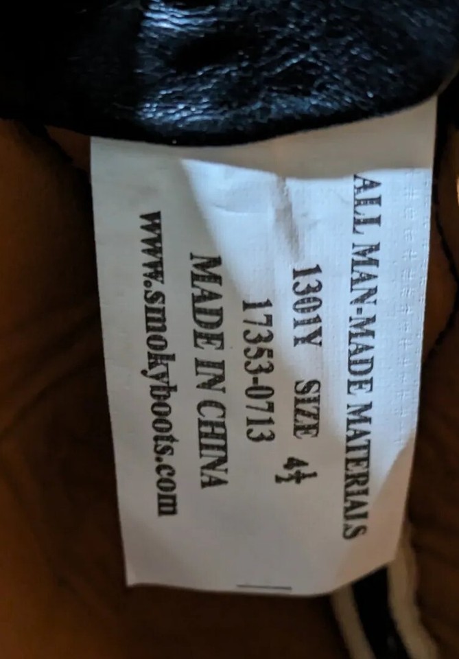 Smoky Mountain Preteen Victoria Black Faux Leather Sequin Inlay Sz 4.5