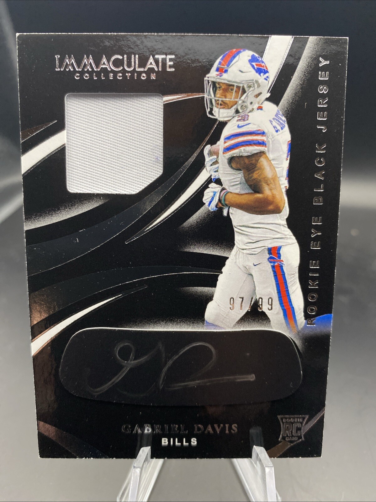 Gabriel Davis 2020 Panini Immaculate Eye Black Auto Jersey Patch /99