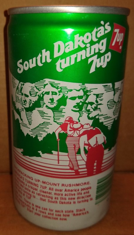 7up 12 oz Can “America’s Turning 7UP” South Dakota – Backpacking Mount Rushmore
