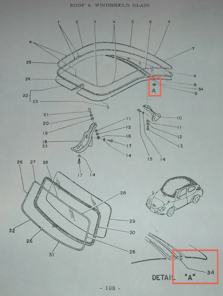 Subaru 360 reproduction top seal Foto 4 de 4