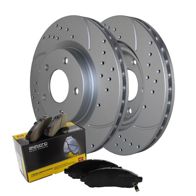 Front Brake Kit 294mm Drilled Rotors Akebono Ceramic Pad For 200 Avenger Compass